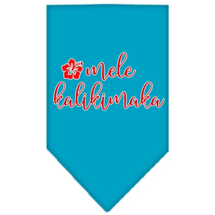 Mele Kalikimaka Screen Print Bandana Turquoise Large