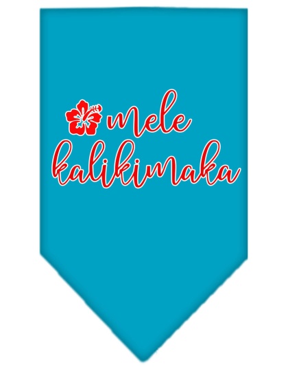 Mele Kalikimaka Screen Print Bandana Turquoise Large