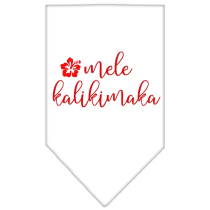 Mele Kalikimaka Screen Print Bandana White Large