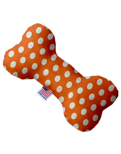 Melon Orange Swiss Dots 10 Inch Canvas Bone Dog Toy