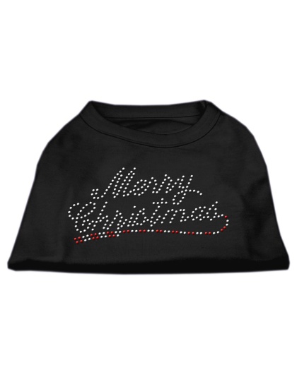 Merry Christmas Rhinestone Shirt Black L