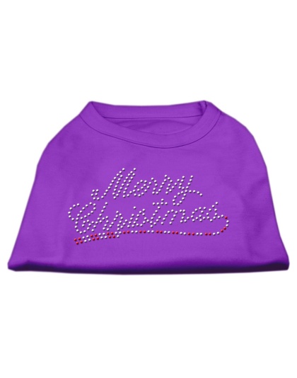 Merry Christmas Rhinestone Shirt Purple L