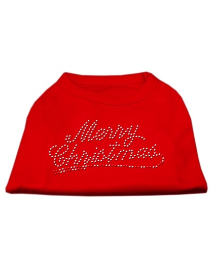 Merry Christmas Rhinestone Shirt Red L