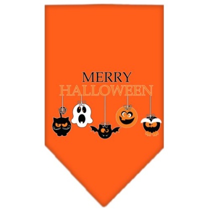 Merry Halloween Screen Print Bandana Orange large