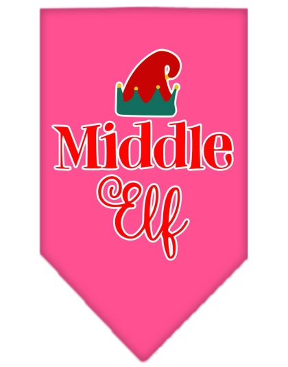 Middle Elf Screen Print Bandana Bright Pink Large