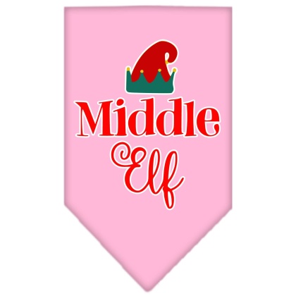 Middle Elf Screen Print Bandana Light Pink Large