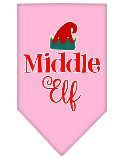 Middle Elf Screen Print Bandana Light Pink Large