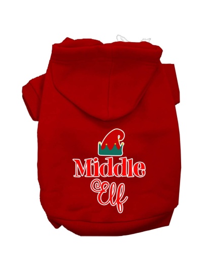 Middle Elf Screen Print Dog Hoodie Red L