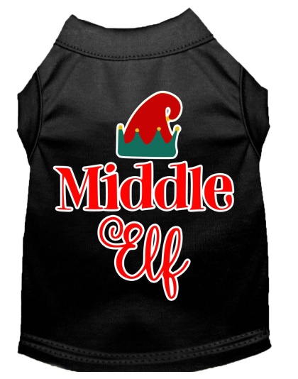 Middle Elf Screen Print Dog Shirt Black Lg