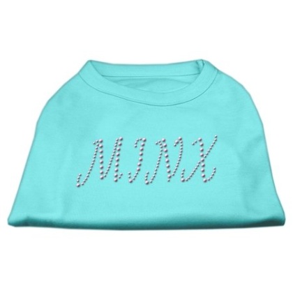 Minx Rhinestone Shirts Aqua L