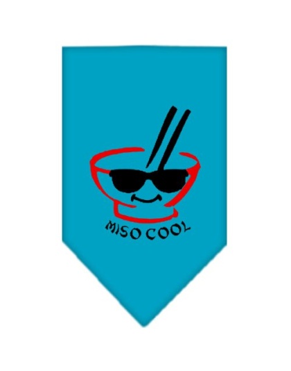 Miso Cool Screen Print Bandana Turquoise Large