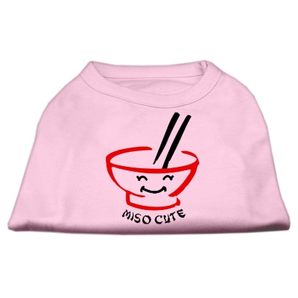 Miso Cute Screen Print Shirts Pink Lg