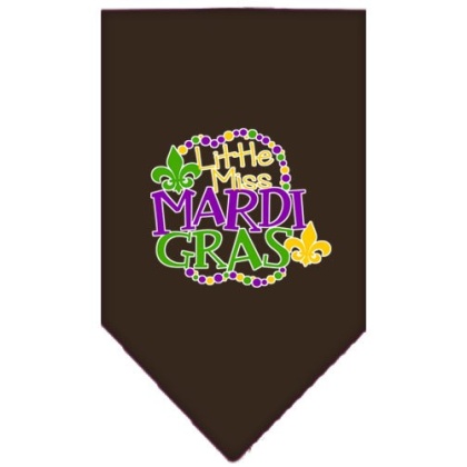 Miss Mardi Gras Screen Print Mardi Gras Bandana Cocoa Large