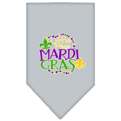 Miss Mardi Gras Screen Print Mardi Gras Bandana Grey Large