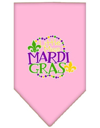 Miss Mardi Gras Screen Print Mardi Gras Bandana Light Pink Large
