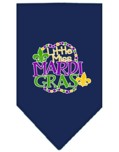 Miss Mardi Gras Screen Print Mardi Gras Bandana Navy Blue large