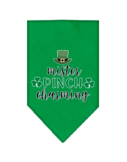 Mister Pinch Charming Screen Print Bandana Emerald Green Large