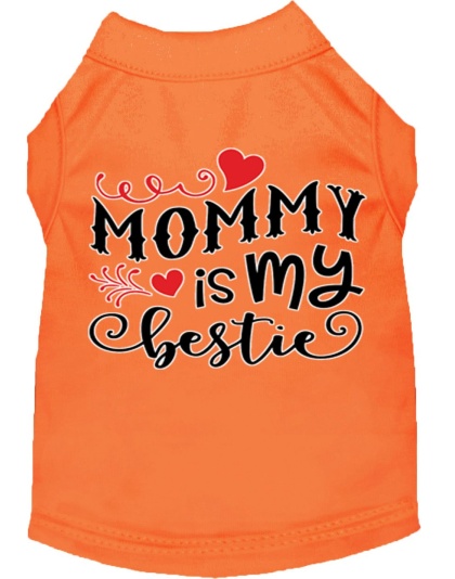 Mommy is my Bestie Screen Print Dog Shirt Orange Lg