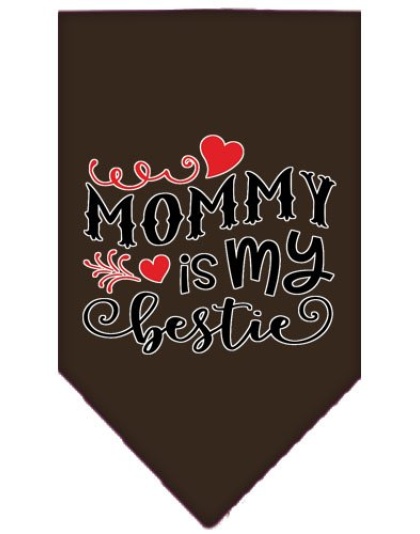 Mommy is my Bestie Screen Print Pet Bandana Cocoa Large