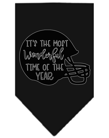 Most Wonderful Time of the Year (Football) Screen Print Bandana Black Large