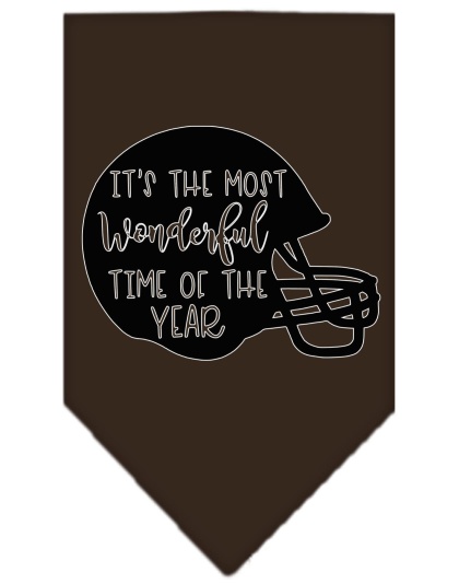 Most Wonderful Time of the Year (Football) Screen Print Bandana Cocoa Large