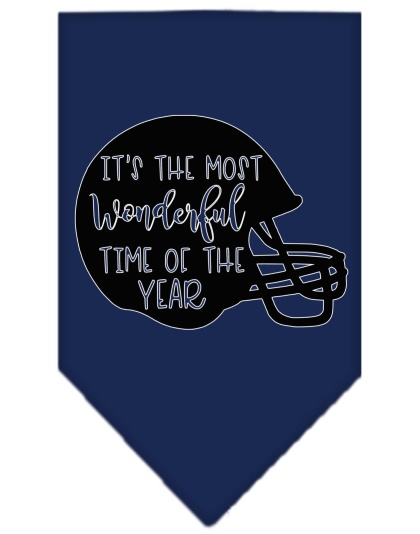 Most Wonderful Time of the Year (Football) Screen Print Bandana Navy Blue large