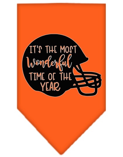 Most Wonderful Time of the Year (Football) Screen Print Bandana Orange Large