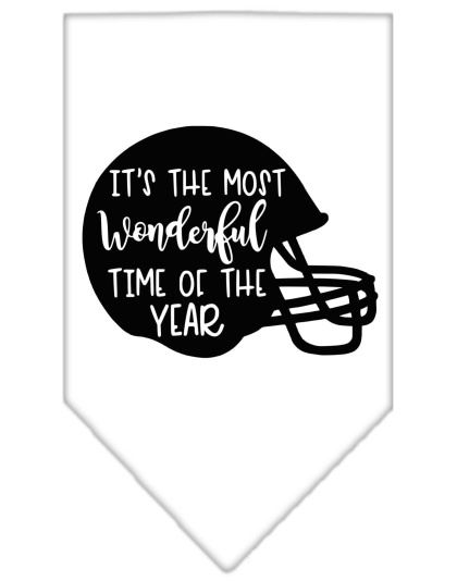 Most Wonderful Time of the Year (Football) Screen Print Bandana White Large
