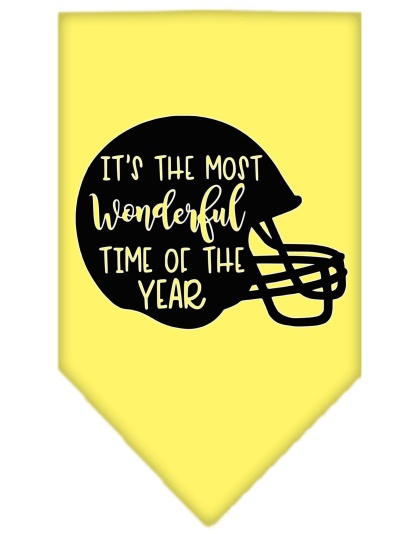 Most Wonderful Time of the Year (Football) Screen Print Bandana Yellow Large