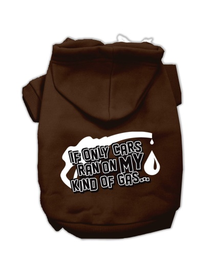 My Kind of Gas Screen Print Pet Hoodies Brown L