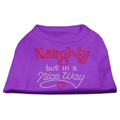 Naughty But Nice Rhinestone Shirts Purple L