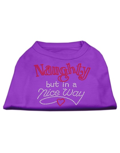 Naughty But Nice Rhinestone Shirts Purple L