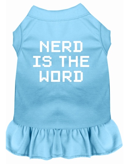 Nerd is the Word Screen Print Dress Baby Blue 4X (22)