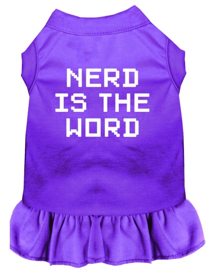 Nerd is the Word Screen Print Dress Purple 4X (22)