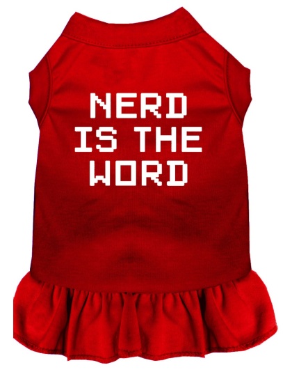 Nerd is the Word Screen Print Dress Red 4X (22)