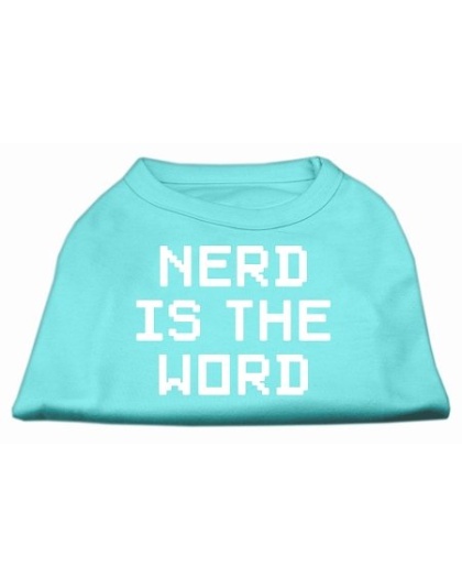 Nerd is the Word Screen Print Shirt Aqua L