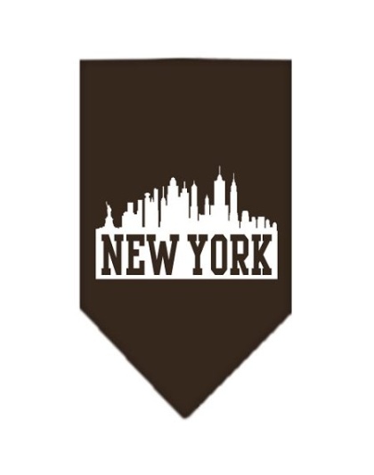 New York Skyline Screen Print Bandana Cocoa Large