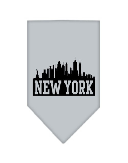 New York Skyline Screen Print Bandana Grey Large