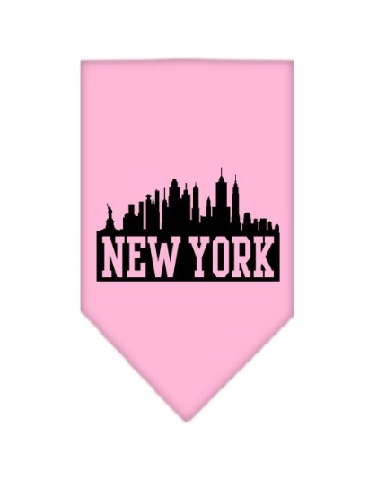 New York Skyline Screen Print Bandana Light Pink Large