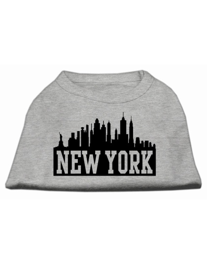 New York Skyline Screen Print Shirt Grey Lg