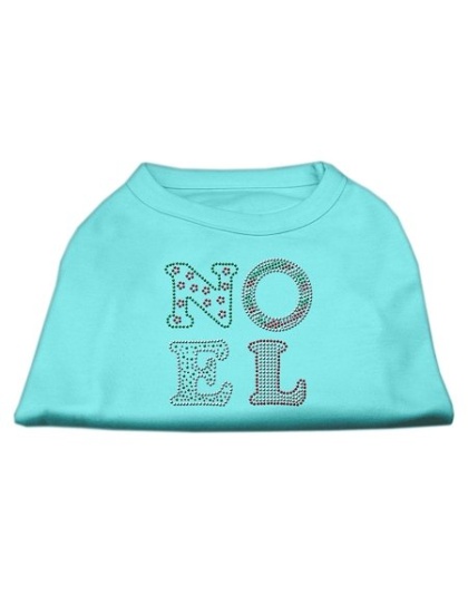 Noel Rhinestone Dog Shirt Aqua Lg