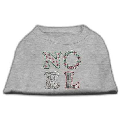 Noel Rhinestone Dog Shirt Grey Lg