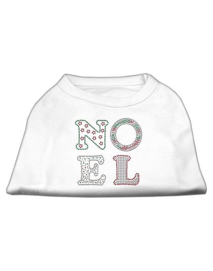 Noel Rhinestone Dog Shirt White Lg