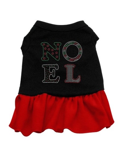 Noel Rhinestone Dress Black with Red Lg