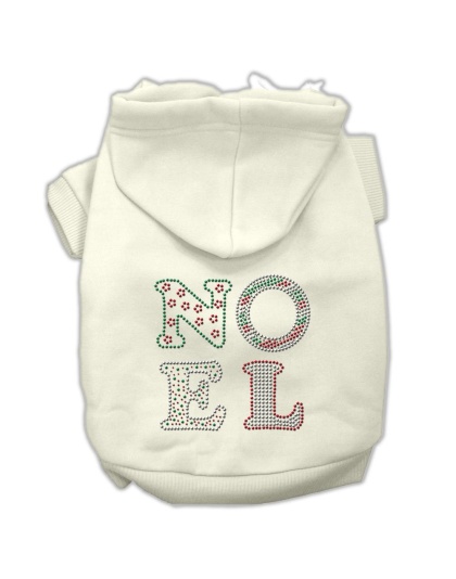 Noel Rhinestone Hoodies Cream L