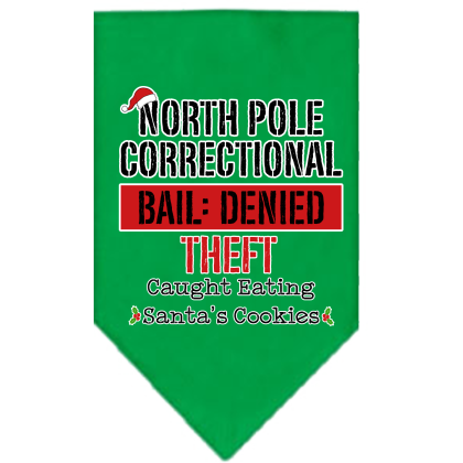 North Pole Correctional Screen Print Bandana Emerald Green Size Small