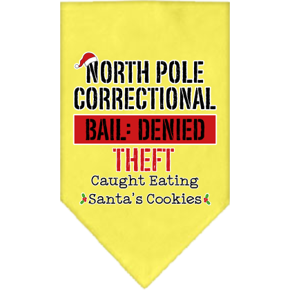 North Pole Correctional Screen Print Bandana Yellow Size Small