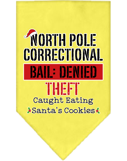 North Pole Correctional Screen Print Bandana Yellow Size Small
