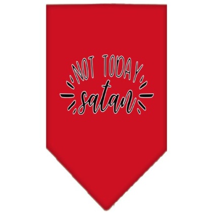 Not Today Satan Screen Print Bandana Red Large