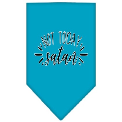 Not Today Satan Screen Print Bandana Turquoise Large